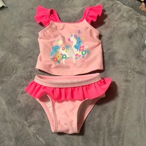 Baby girl unicorn two piece swimsuit 3-6M